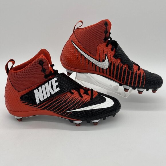 Nike Lunarbeast PRO D Men's Size 10.5 Football Cleats Orange Black (833419-018) - Picture 2 of 12